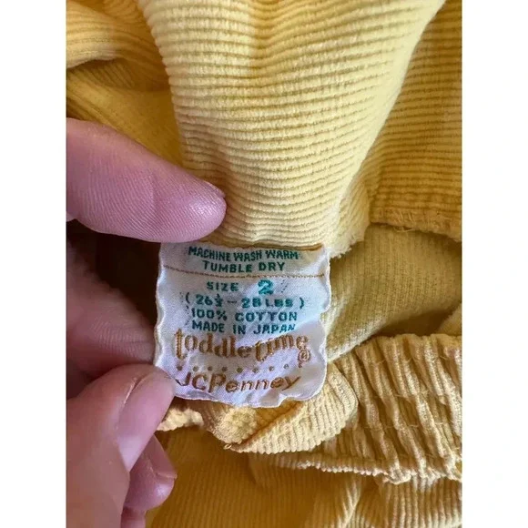 Toddletime JCPenney Yellow Corduroy Overalls Size 2 - Picture 5 of 6